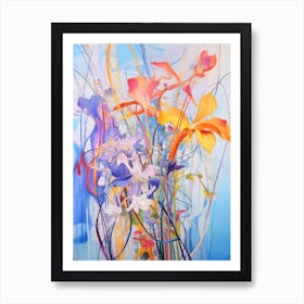 Abstract Flower Painting Bluebell Art Print