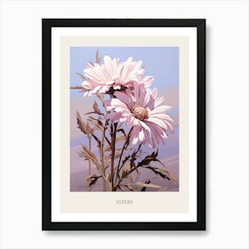 Floral Illustration Asters 2 Poster Art Print