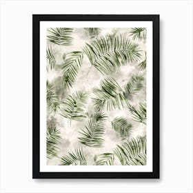 Watercolor Botanical Palms Green Art Print