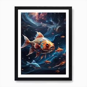 Fish In Space Art Print