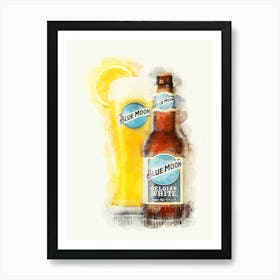 Blue Moon Belgian White Art Print