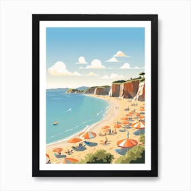 Malibu Beach California, Usa, Graphic Illustration 2 Art Print