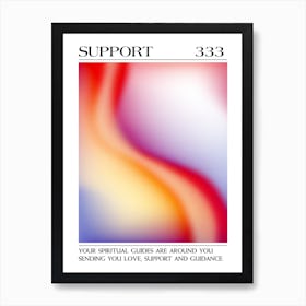 Support, Angel Number 333, Aura Gradient Art Print