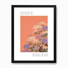 Statice In Bloom Flowers Bold Illustration 3 Art Print