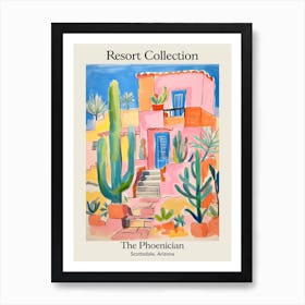 Poster Of The Phoenician   Scottsdale, Arizona   Resort Collection Storybook Illustration 2 Art Print