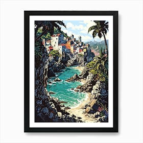 Village On The Coast Art Print