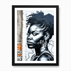 Graffiti Mural Of Beautiful Black Woman 77 Art Print