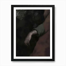 Dark Gothic Jesus In The Woods Art Print