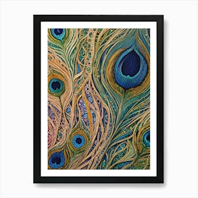 Peacock Feather Pattern Poster