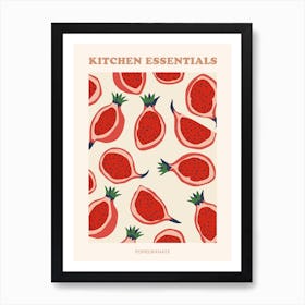 Pomegranate Fruit Pattern Poster 2 Art Print