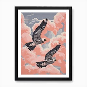Vintage Japanese Inspired Bird Print Falcon 3 Art Print