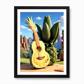Pineapple Guitar 1 Art Print