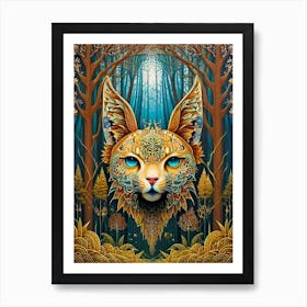 Cat In The Forest 2 Art Print