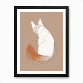 Cat Portrait - Boho, Line Art Art Print