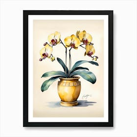 Orchids In A Pot 1 Art Print