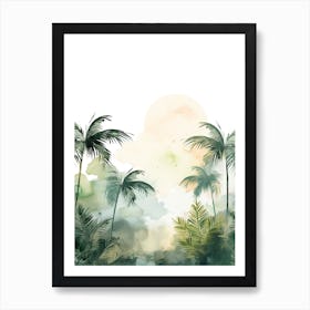 Watercolour Of El Yunque National Forest   Puerto Rico Usa 1 Art Print