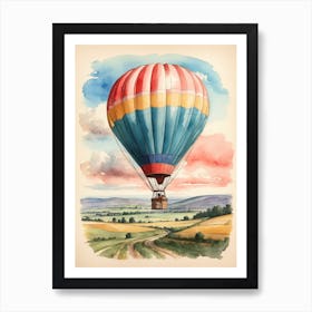 Absolute Reality V16 Watercolor Illustration Of Hot Air Balloo 1 (1) Art Print