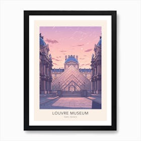 The Louvre Museum Paris France Travel Poster Art Print