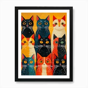 Group Of Cats 15 Art Print