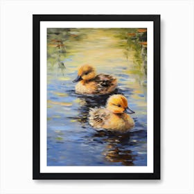 Ducklings Impressionism Style 2 Art Print