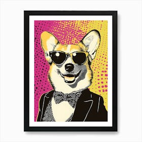 Super Cool Corgi Illustration Pop 2 Art Print