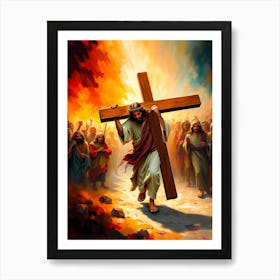 Jesus Carrying The Cross Art Print