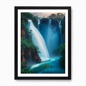 Cataratas De Agua Azul, Mexico Realistic Photograph (3) Art Print