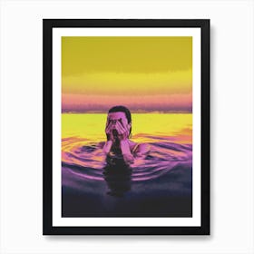 Psychedelic Ocean Portrait Art Print