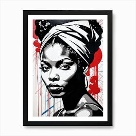 Vintage Graffiti Mural Of Beautiful Black Woman 15 Poster