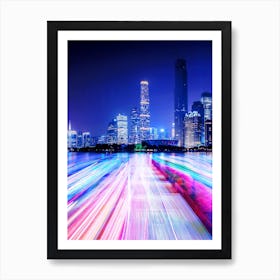 Neon light city #1 (synthwave/vaporwave/retrowave/cyberpunk) — aesthetic poster Art Print