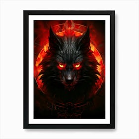 Wolf Inferno Flame Art Print