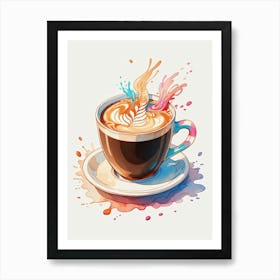 Coffee Cup With Splashes Art Print