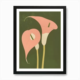 Pink & Green Calla Lily 2 Art Print