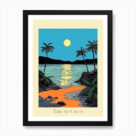 Poster Of Minimal Design Style Of Turks And Caicos Islands 2 Art Print