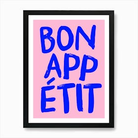 BON APPETIT BLUE & PINK PRINT Art Print