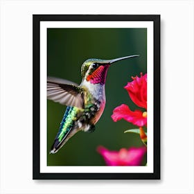 Male Ruby Throated Hummingbird-Reimagined 18 Art Print