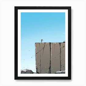 Man Standing On A Cliff Art Print