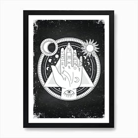 Occult Symbol, Shamanic Hand - Astrology poster Art Print