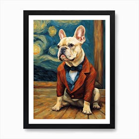 Starry French Bulldog Van Gogh Inspired Art Print