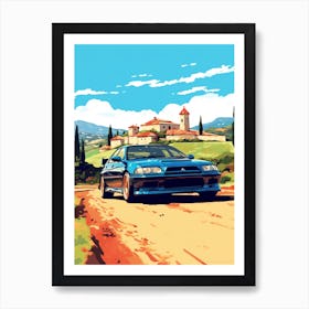 A Mitsubishi Lancer Evolution In The Tuscany Italy Illustration 2 Art Print