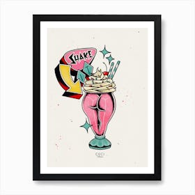 Pink Milkshake Art Print