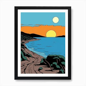 Minimal Design Style Of Sardinia, Italy 3 Art Print