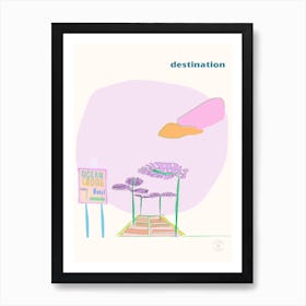 Lodge Hotel Illustration Art Print