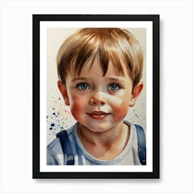 Watercolor Of A Boy Art Print