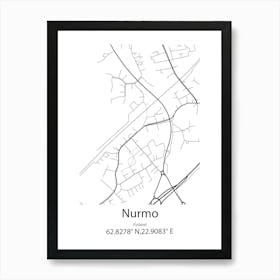 Nurmo,Finland Minimalist Map Art Print