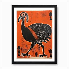 Turkey, Woodblock Animal  Drawing 2 Art Print