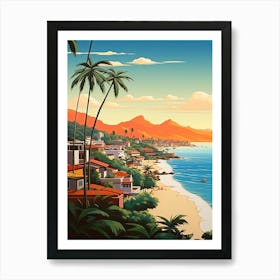 Puerto Vallarta, Mexico, Flat Illustration 2 Art Print