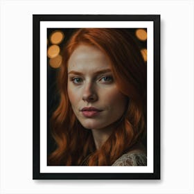 Portrait Of A Red Haired Woman Art Print