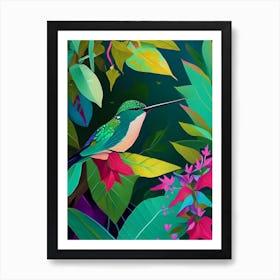 Hummingbird In Foliage Abstract Still Life Art Print