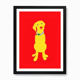 Dog With Red Nose Art Print